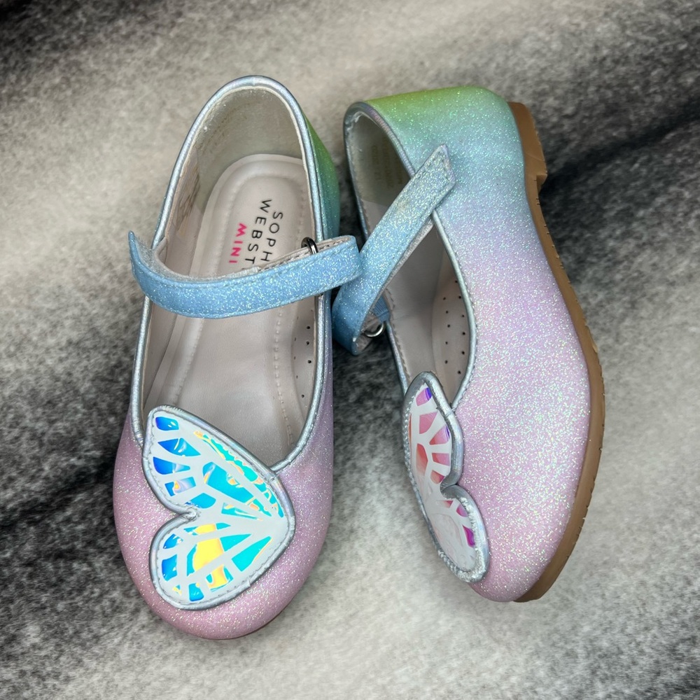 Sophia Webster Mini Butterfly Iridescent Rainbow Glitter Flats Infant Baby